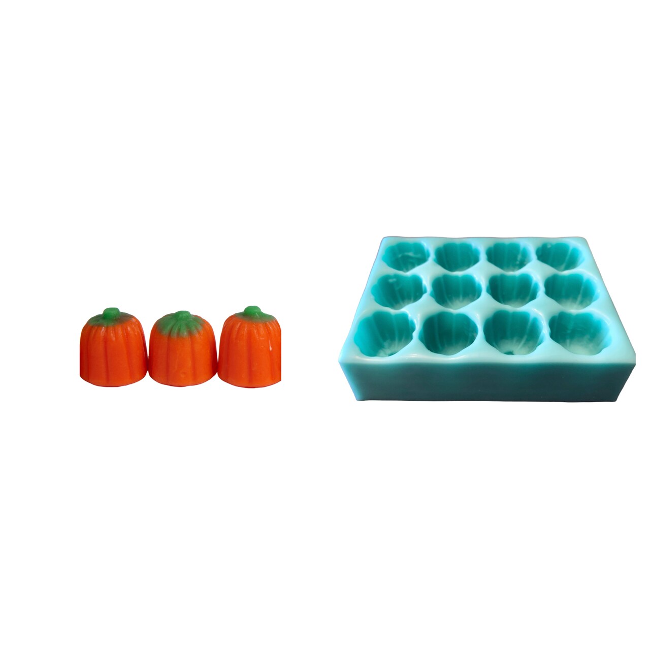 12pc Pumpkin Candy Shape Silicone Mold| Candy Shaped Silicone Mold| Soap| Candle | Mold for Wax| Mold for Resin